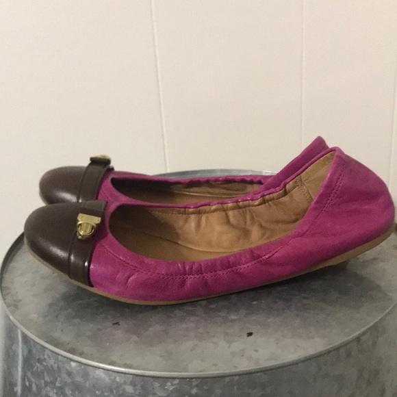 Coach Delphine Block Color Leather Flats-Like New - Picture 1 of 10